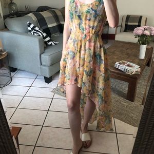 LF Millau high low sheer floral dress 🌼